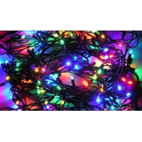 Гирлянда LED светодиодная на 100 ламп микс (черный провод)линза