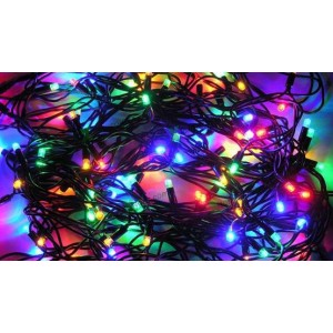 Гирлянда LED светодиодная на 100 ламп микс (черный провод)линза