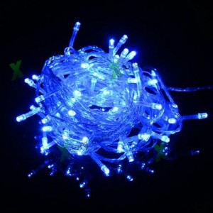 Гирлянда LED светодиодная на 100 ламп синяя (прозрачный провод)