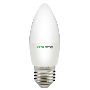 LED лампа ECOLAMP C37-6W-E27-600lm-4100K(свеча)