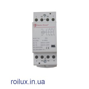 Контактор модульный 25A 4P 2НО+2НЗ